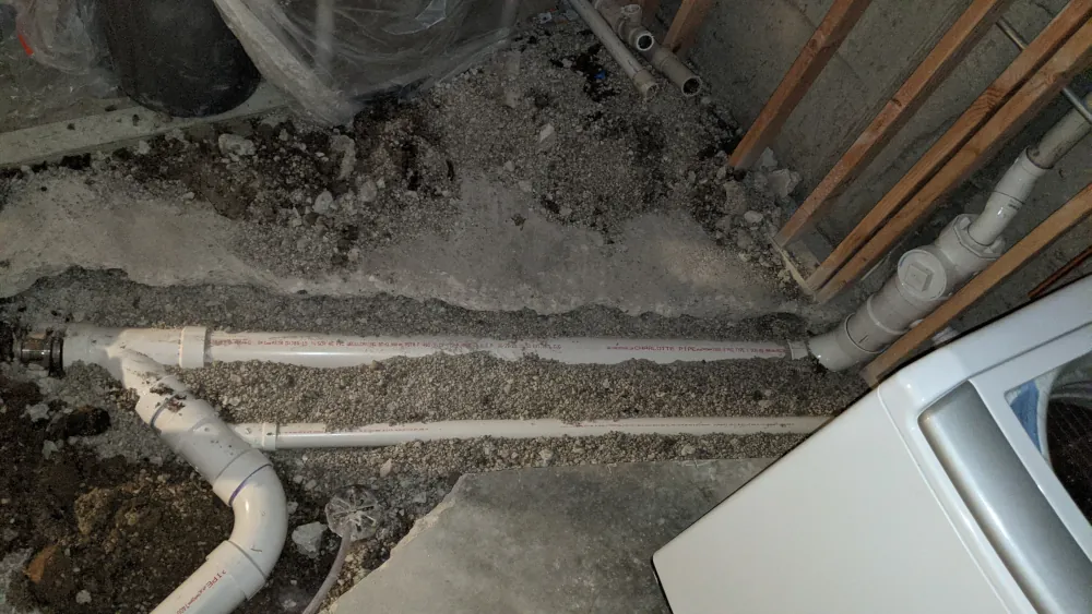 Basement Bathroom Rough-In Installation